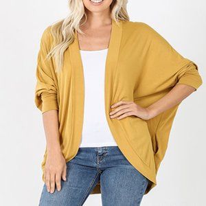 Rayon Span Crepe Cocoon Wrap Cardigan